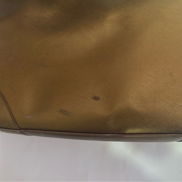 Tory Burch Robinson Patent Leather Large SatchelTote Bag In Gold - Picture 16 of 16